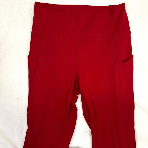 Fabletics PureLuxe Red Leggings 7/8 with Pockets, High Waisted, Size M/8 - Picture 5 of 10